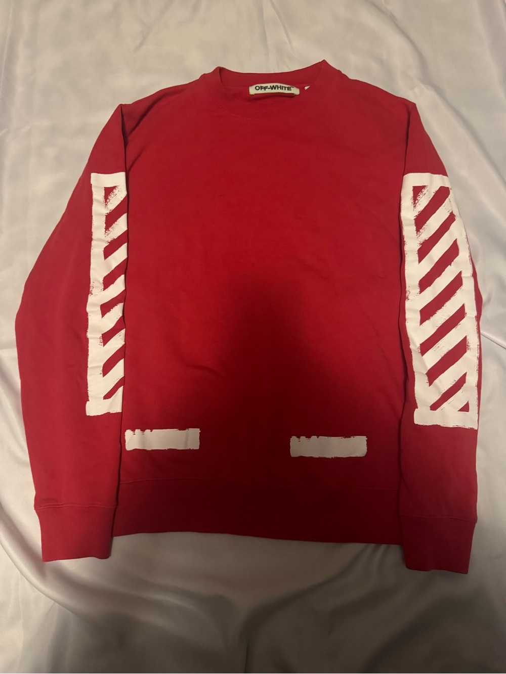 Off-White Red Graphic Crewneck Sweater